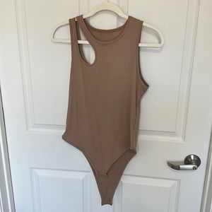 brown bodysuit with cutout